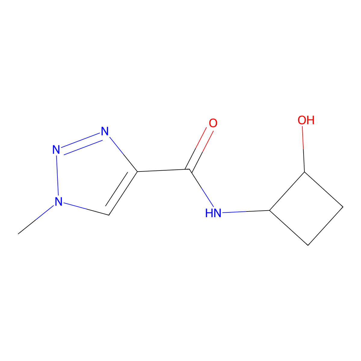 N-(2-hydroxycyclobutyl)-1-methyl-1H-1,2,3-triazole-4-carboxamide molecular structure, CAS 2200844-87-5