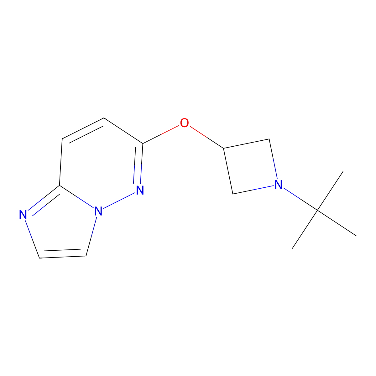 1-Tert-butyl-3-{imidazo[1,2-b]pyridazin-6-yloxy}azetidine molecular structure, CAS 2200845-54-9