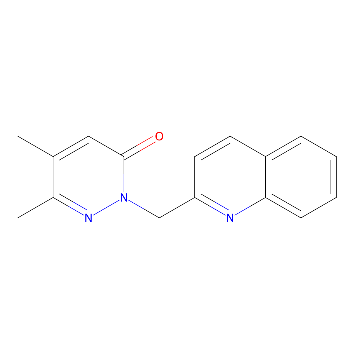 5,6-Dimethyl-2-[(quinolin-2-yl)methyl]-2,3-dihydropyridazin-3-one molecular structure, CAS 2200852-73-7