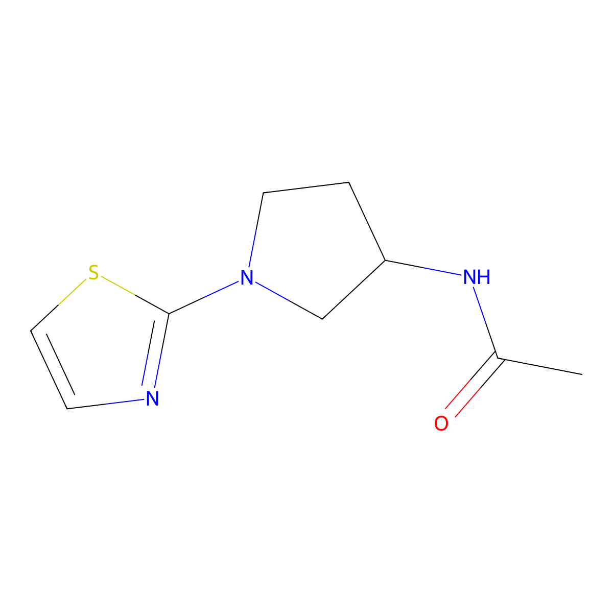 N-[1-(1,3-thiazol-2-yl)pyrrolidin-3-yl]acetamide molecular structure, CAS 2200854-23-3