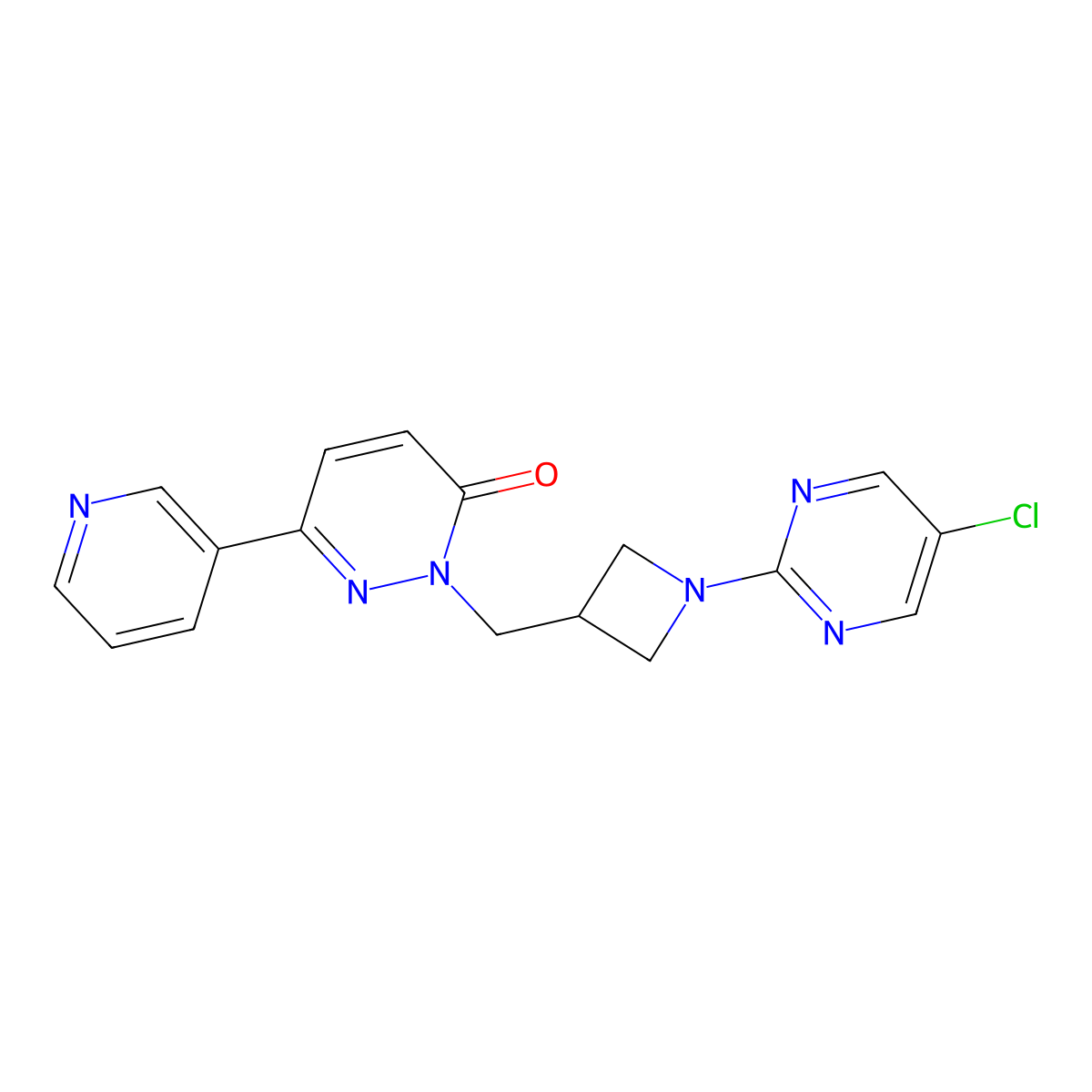 2-{[1-(5-Chloropyrimidin-2-yl)azetidin-3-yl]methyl}-6-(pyridin-3-yl)-2,3-dihydropyridazin-3-one molecular structure, CAS 2200854-76-6