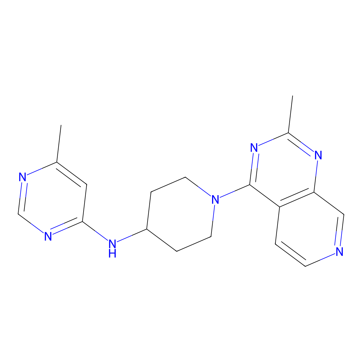 6-methyl-N-(1-{2-methylpyrido[3,4-d]pyrimidin-4-yl}piperidin-4-yl)pyrimidin-4-amine molecular structure, CAS 2200855-68-9