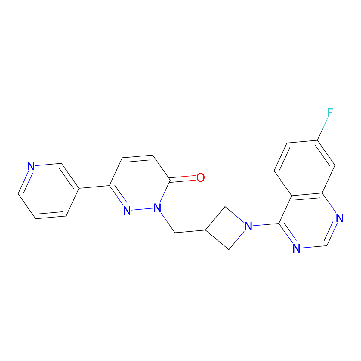 2-{[1-(7-Fluoroquinazolin-4-yl)azetidin-3-yl]methyl}-6-(pyridin-3-yl)-2,3-dihydropyridazin-3-one molecular structure, CAS 2200858-47-3