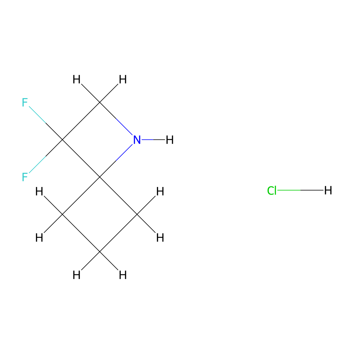 3,3-Difluoro-1-azaspiro[3.3]heptane hydrochloride molecular structure, CAS 2200861-79-4