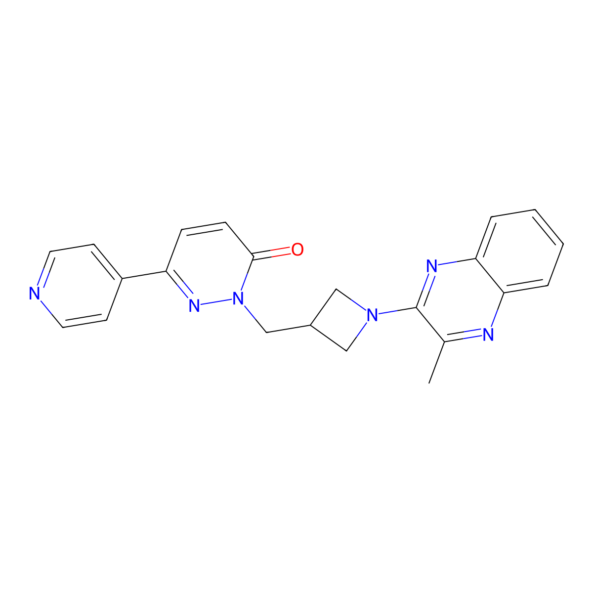 2-{[1-(3-Methylquinoxalin-2-yl)azetidin-3-yl]methyl}-6-(pyridin-4-yl)-2,3-dihydropyridazin-3-one molecular structure, CAS 2200879-51-0