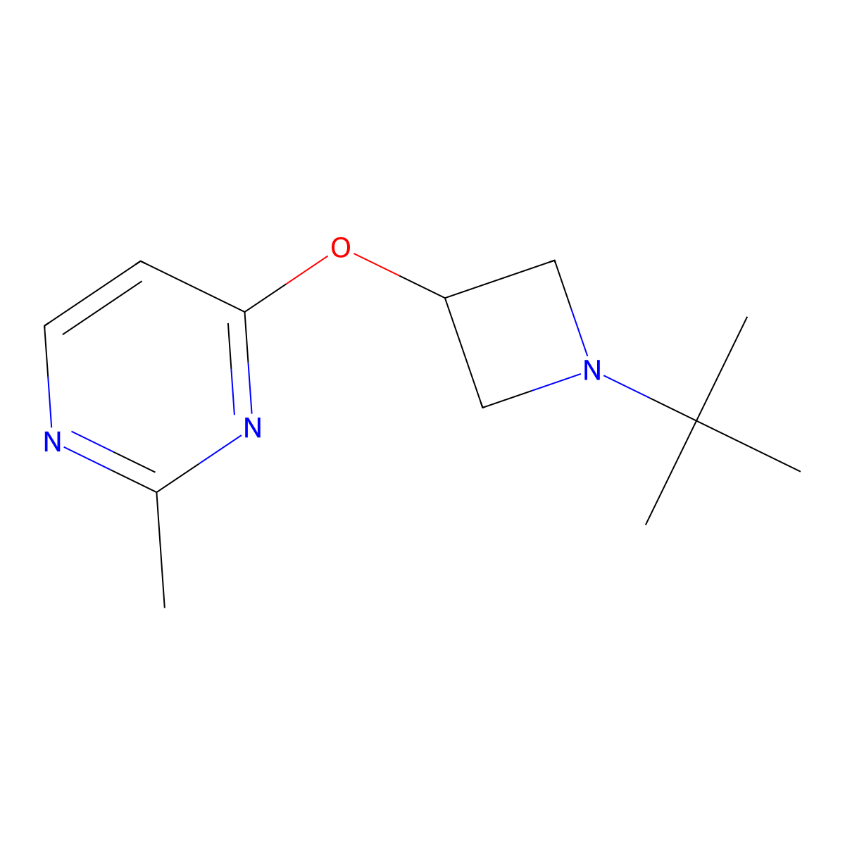 4-[(1-Tert-butylazetidin-3-yl)oxy]-2-methylpyrimidine molecular structure, CAS 2200884-51-9