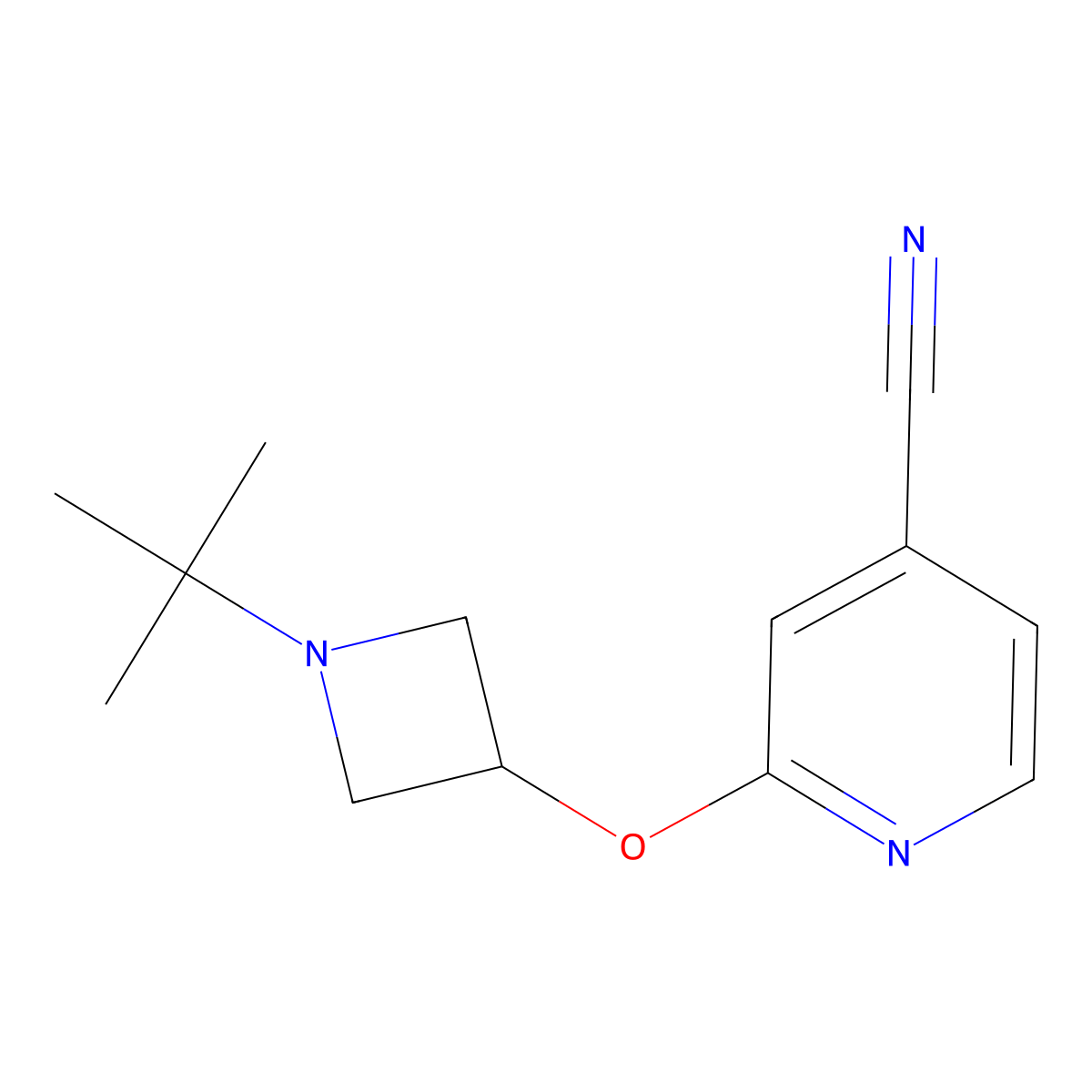 2-[(1-Tert-butylazetidin-3-yl)oxy]pyridine-4-carbonitrile molecular structure, CAS 2200885-43-2