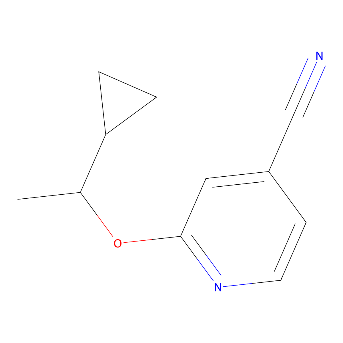 2-(1-Cyclopropylethoxy)pyridine-4-carbonitrile molecular structure, CAS 2200885-45-4