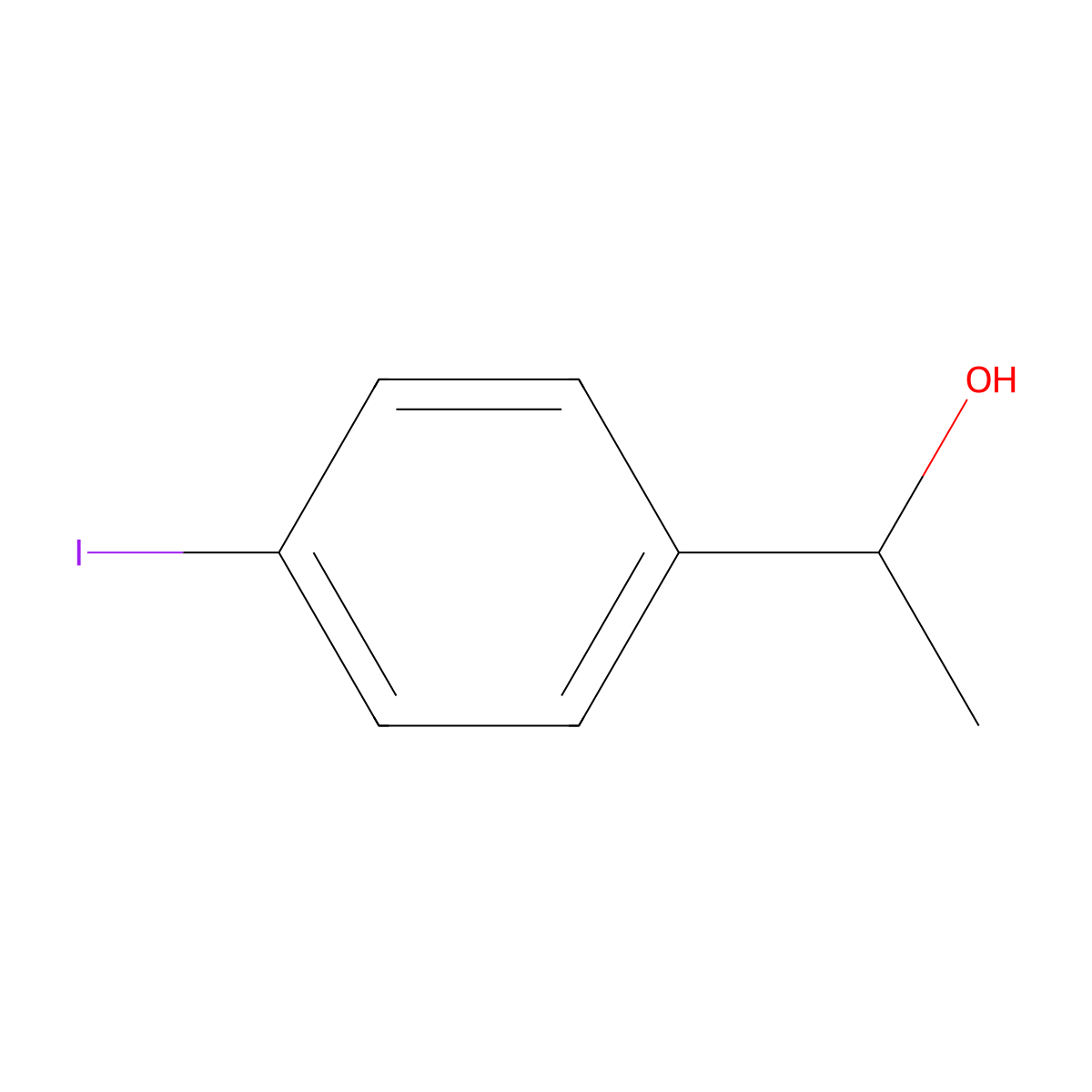(1R)-1-(4-iodophenyl)ethan-1-ol molecular structure, CAS 220089-24-7