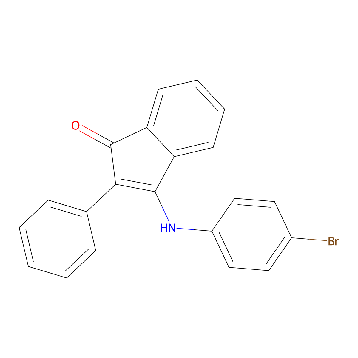 3-(4-bromoanilino)-2-phenyl-1H-inden-1-one molecular structure, CAS 22009-02-5
