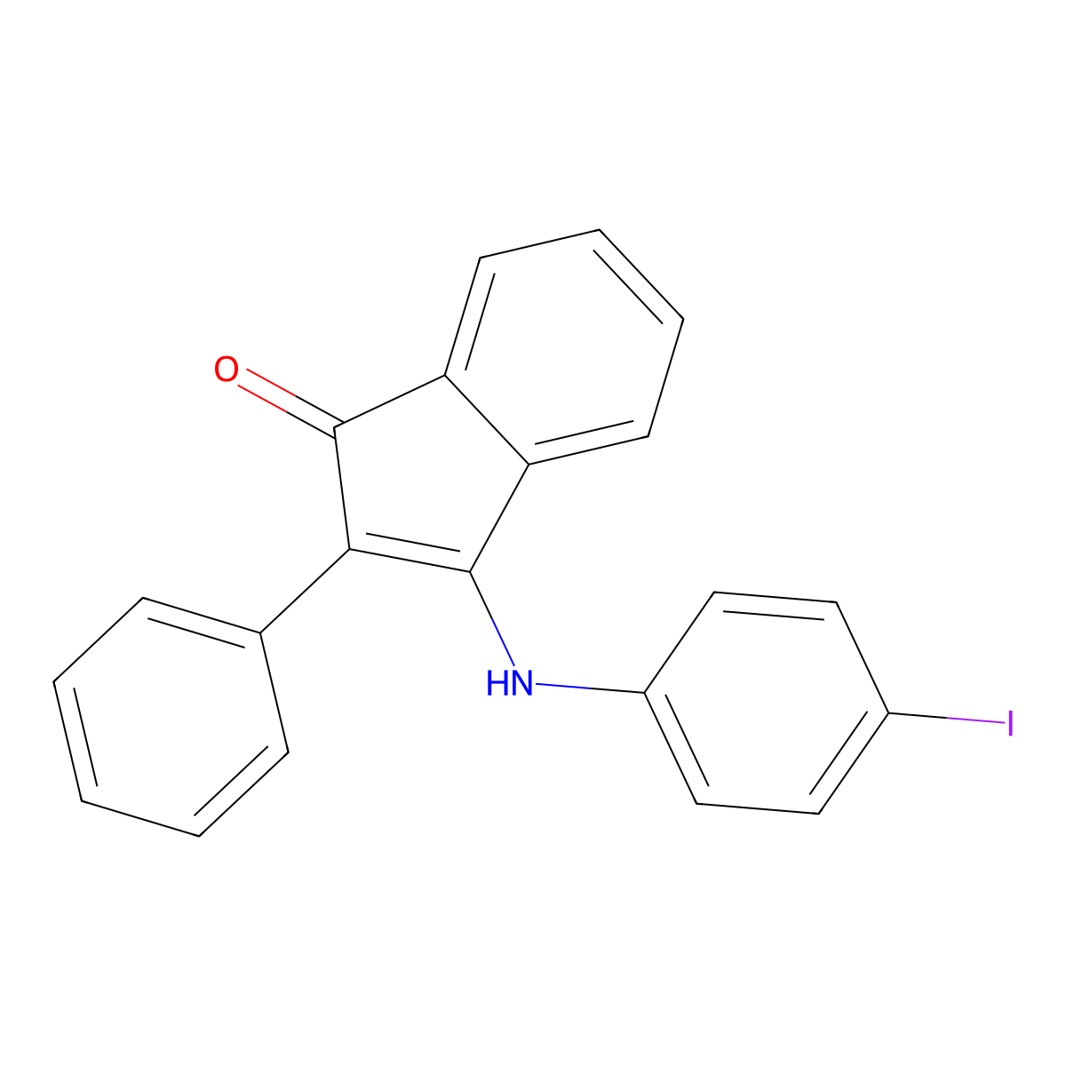 3-((4-Iodophenyl)amino)-2-phenylinden-1-one molecular structure, CAS 22009-03-6