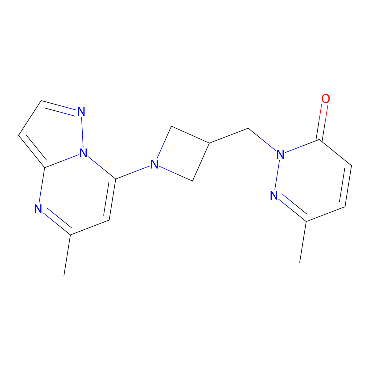 6-Methyl-2-[(1-{5-methylpyrazolo[1,5-a]pyrimidin-7-yl}azetidin-3-yl)methyl]-2,3-dihydropyridazin-3-one molecular structure, CAS 2200922-35-4