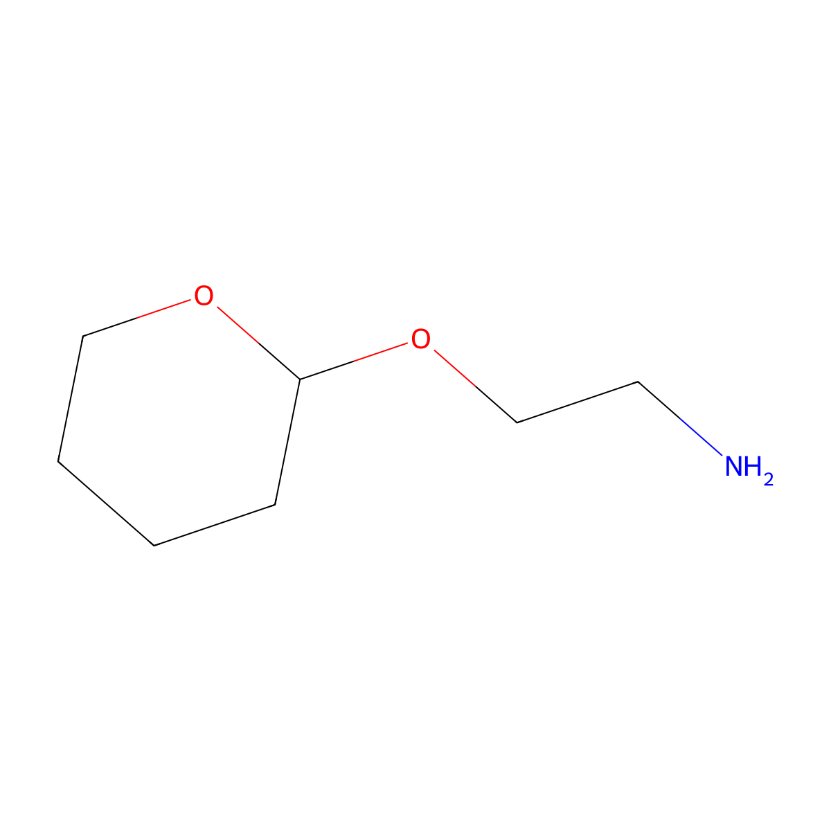 2-(Tetrahydro-pyran-2-yloxy)-ethylamine molecular structure, CAS 2201-20-9