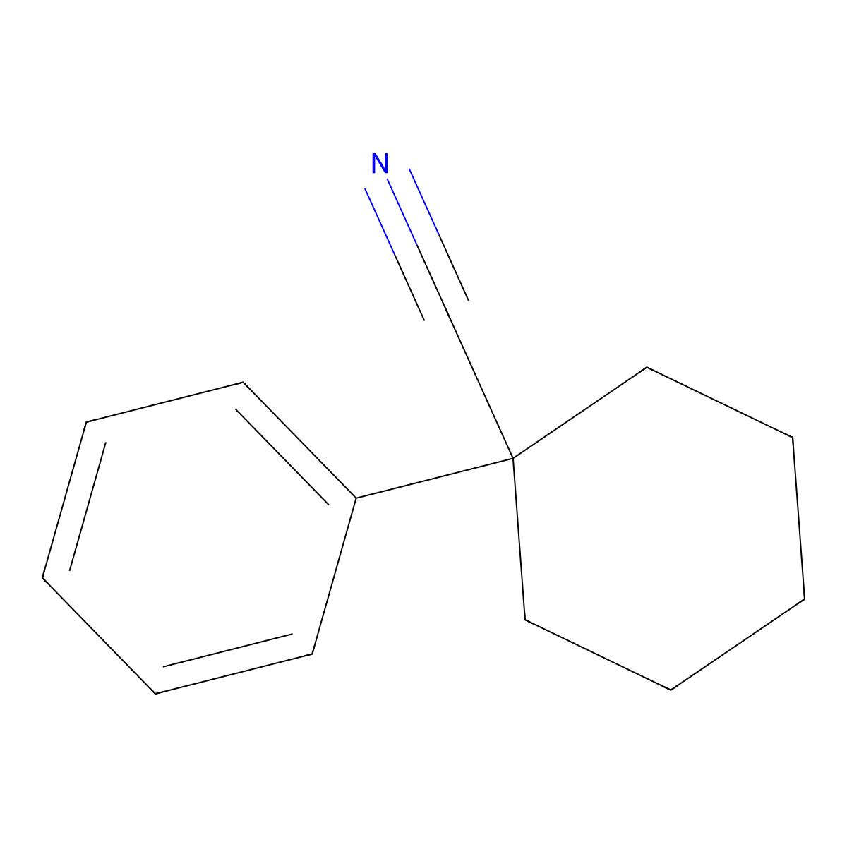 1-Phenylcyclohexanecarbonitrile molecular structure, CAS 2201-23-2