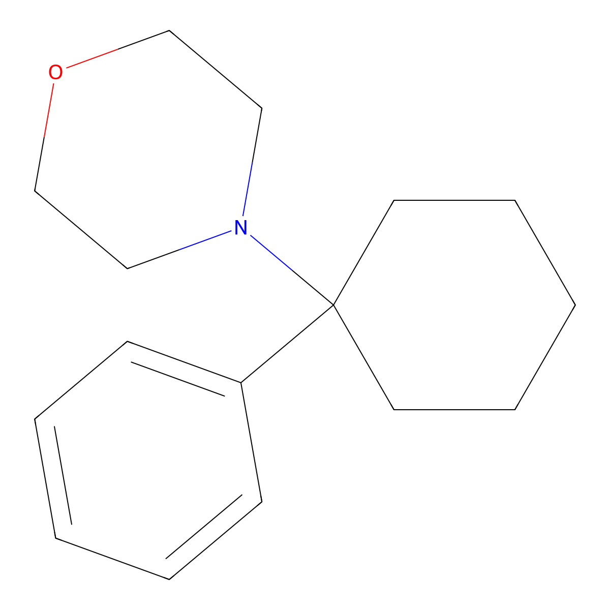 1-(1-Phenylcyclohexyl)morpholine molecular structure, CAS 2201-40-3