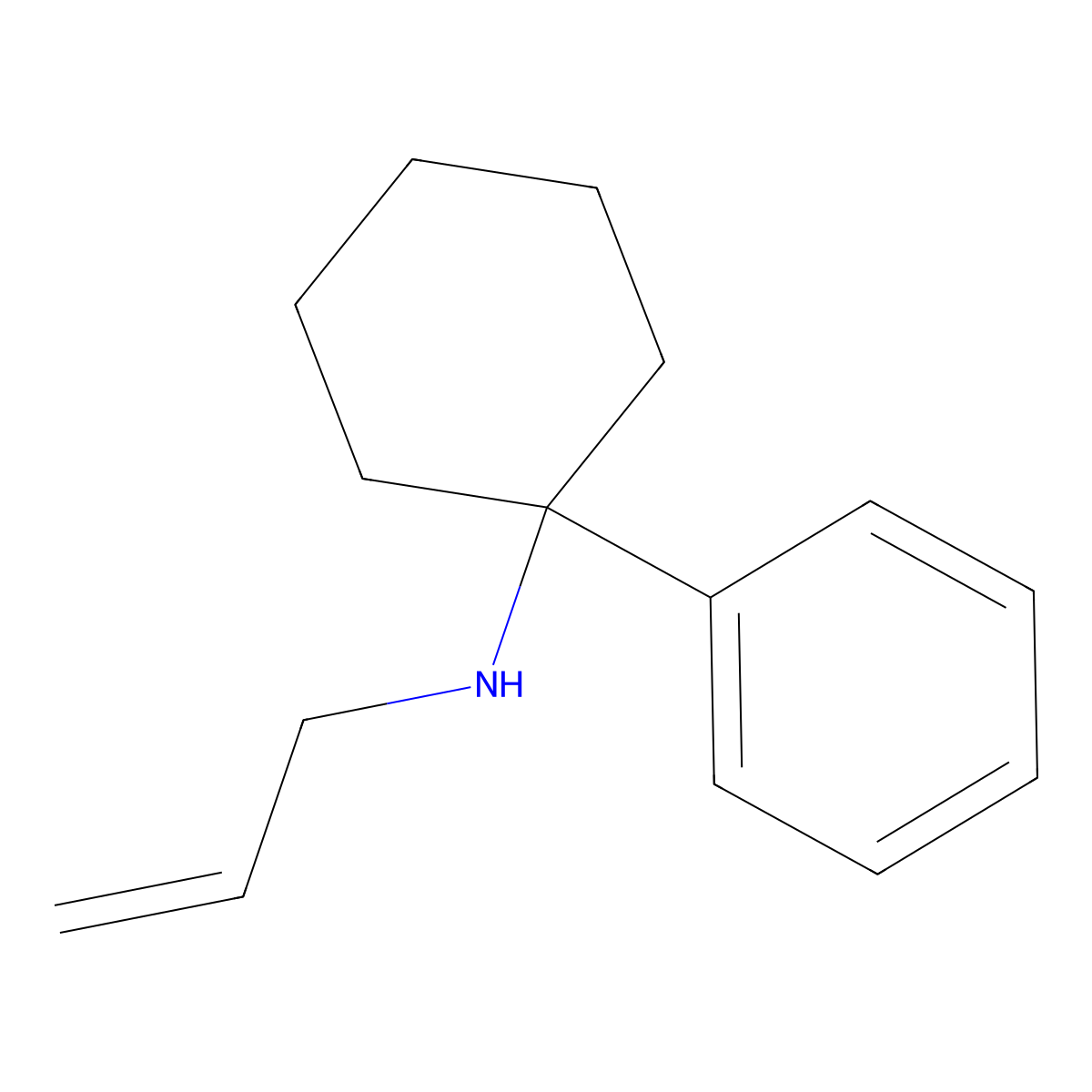 1-phenyl-N-prop-2-enylcyclohexan-1-amine molecular structure, CAS 2201-49-2