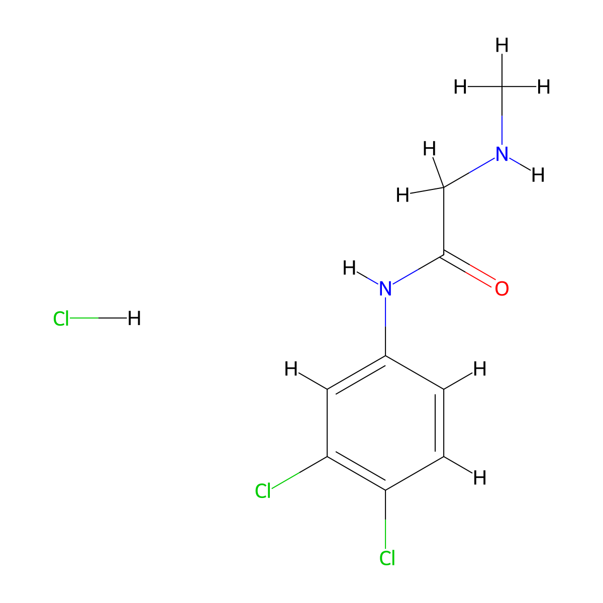 N-(3,4-dichlorophenyl)-2-(methylamino)acetamide hydrochloride molecular structure, CAS 22010-09-9