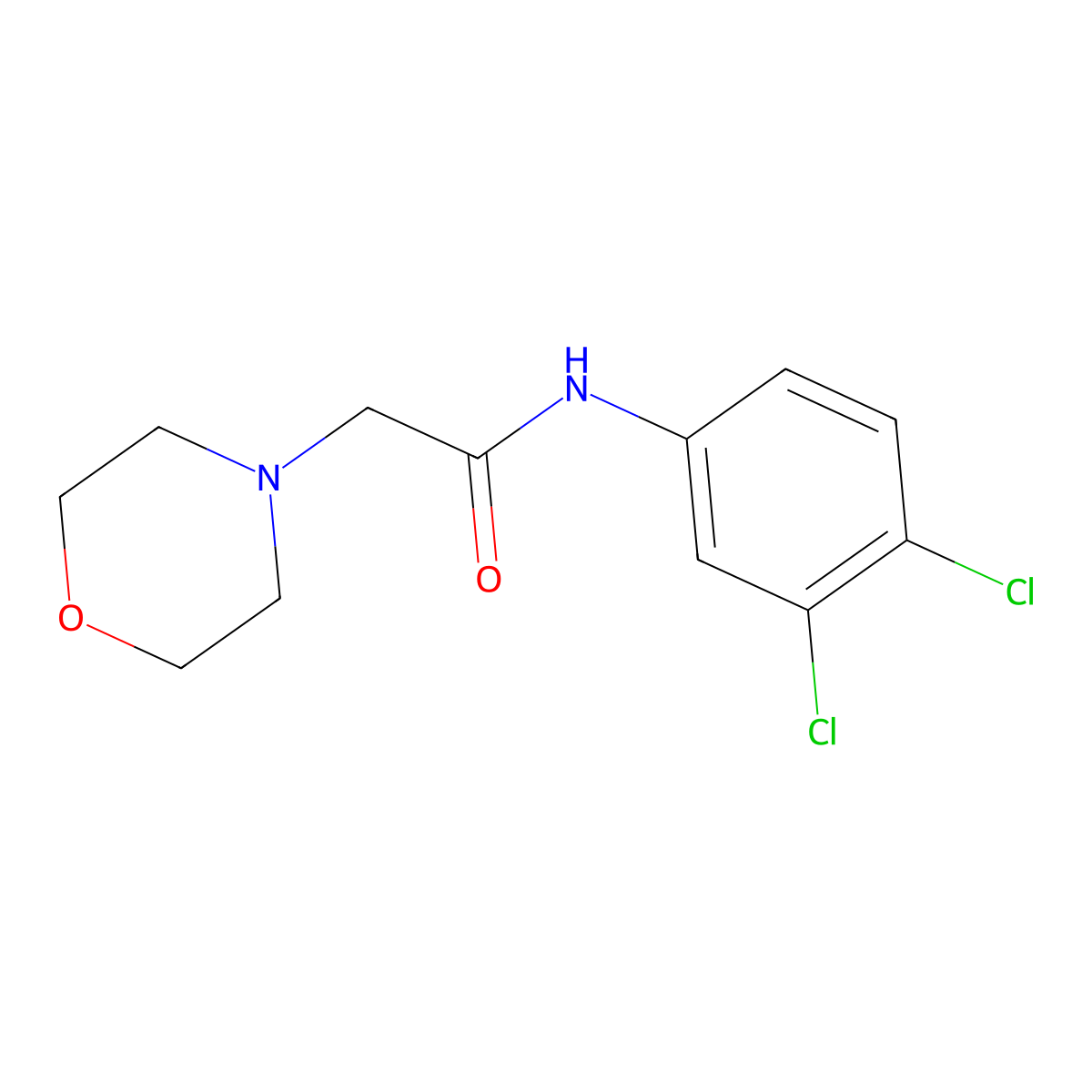 N-(3,4-Dichlorophenyl)-2-morpholinoacetamide molecular structure, CAS 22010-23-7