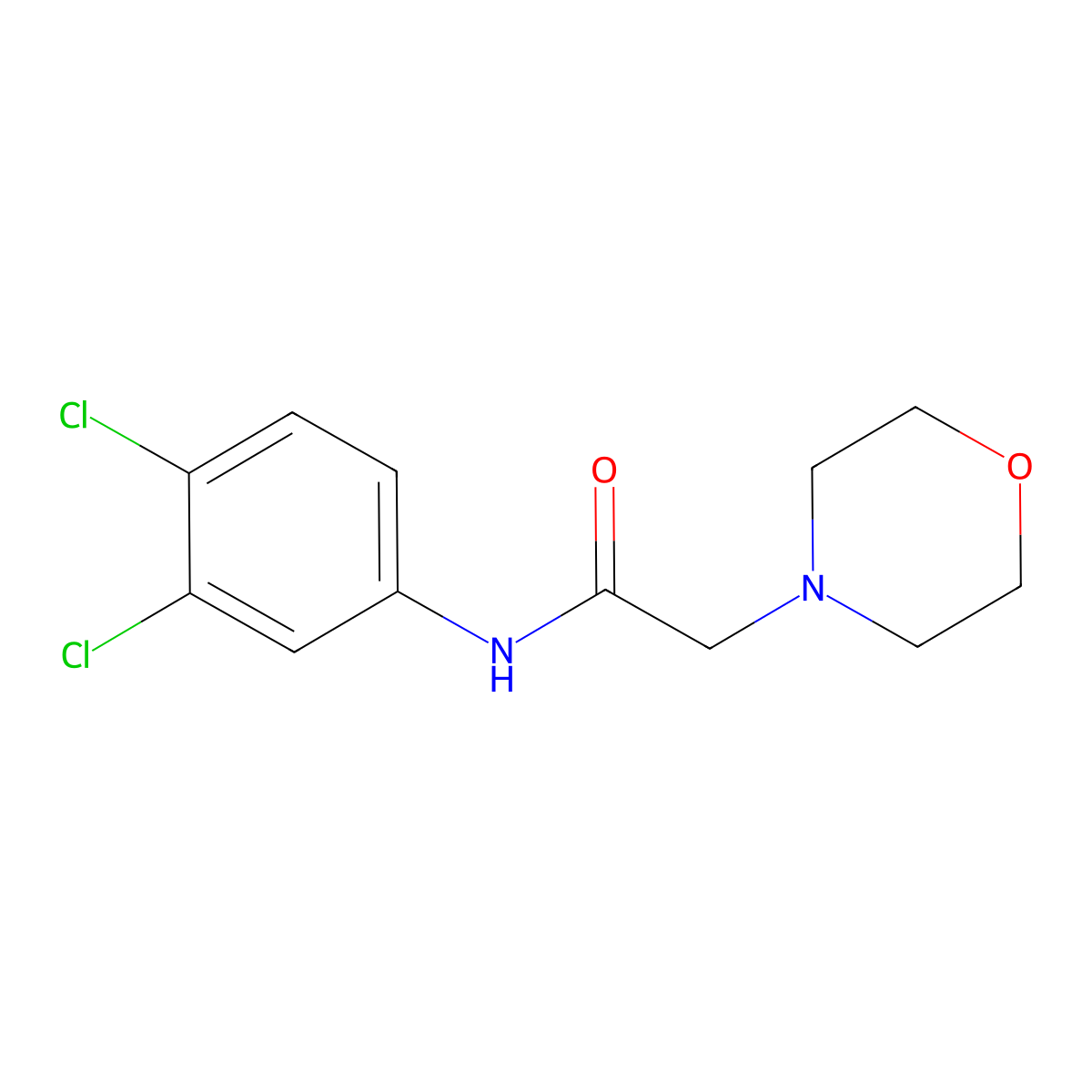 N-(3,4-Dichlorophenyl)-2-morpholinoacetamide molecular structure, CAS 22010-23-7