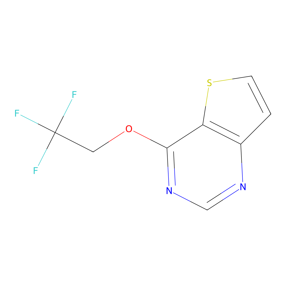 4-(2,2,2-Trifluoroethoxy)thieno[3,2-d]pyrimidine molecular structure, CAS 2201013-62-7