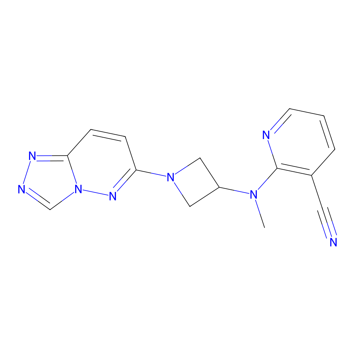 2-[Methyl(1-{[1,2,4]triazolo[4,3-b]pyridazin-6-yl}azetidin-3-yl)amino]pyridine-3-carbonitrile molecular structure, CAS 2201016-68-2