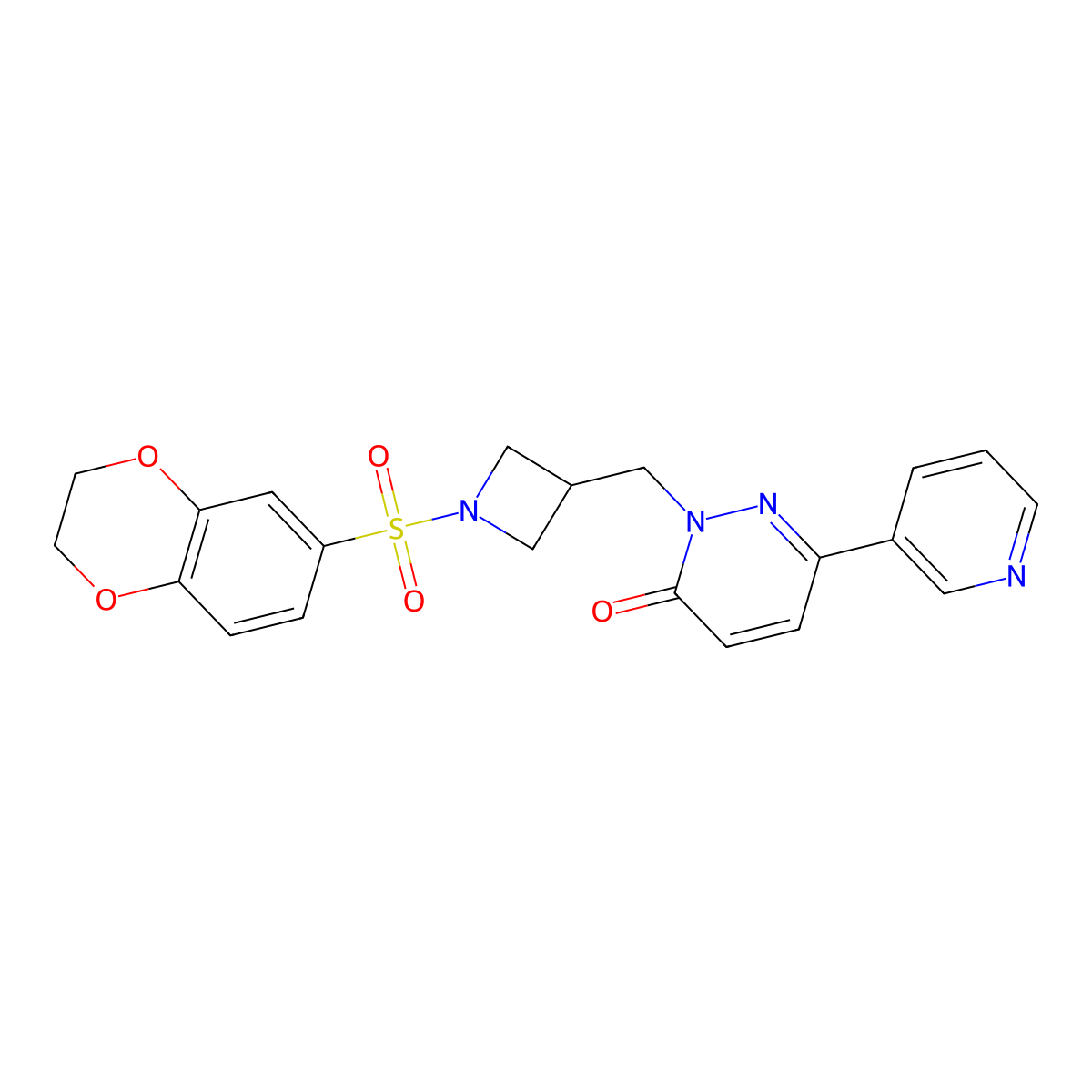 2-{[1-(2,3-Dihydro-1,4-benzodioxine-6-sulfonyl)azetidin-3-yl]methyl}-6-(pyridin-3-yl)-2,3-dihydropyridazin-3-one molecular structure, CAS 2201018-88-2