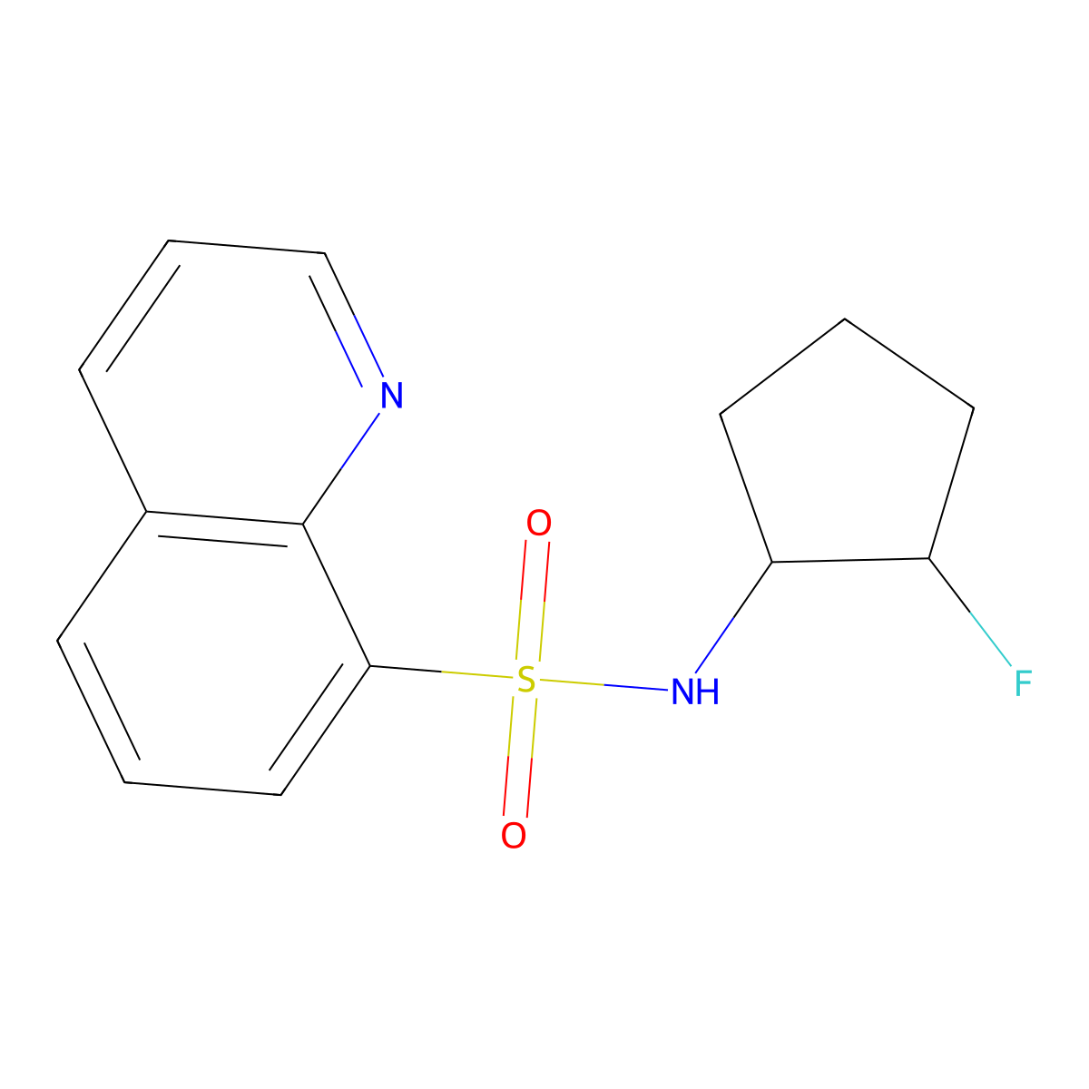 N-(2-fluorocyclopentyl)quinoline-8-sulfonamide molecular structure, CAS 2201019-30-7