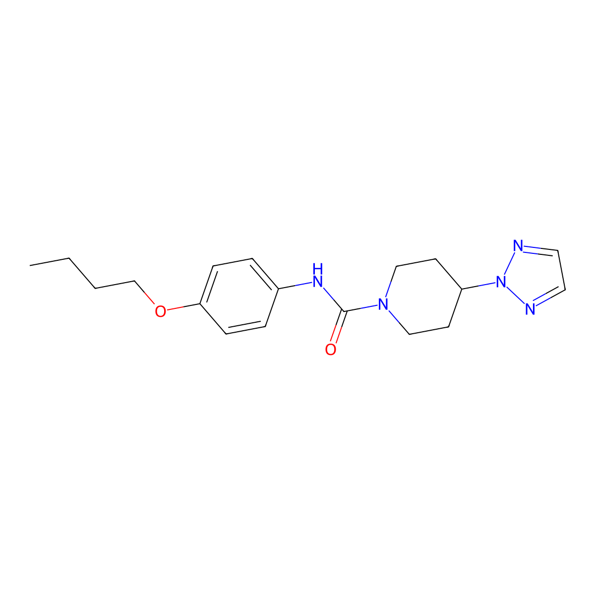 N-(4-butoxyphenyl)-4-(2H-1,2,3-triazol-2-yl)piperidine-1-carboxamide molecular structure, CAS 2201041-15-6