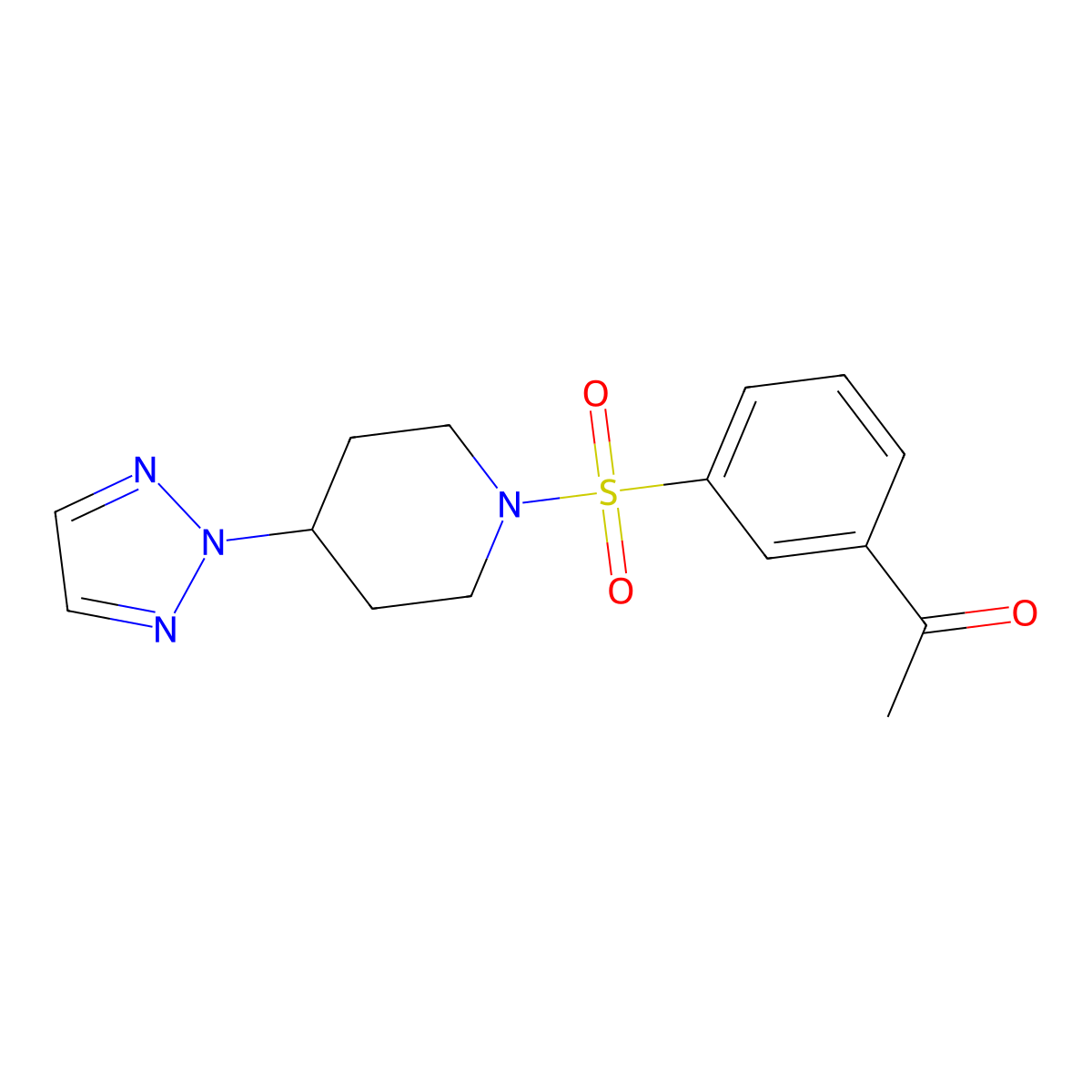 1-(3-((4-(2H-1,2,3-triazol-2-yl)piperidin-1-yl)sulfonyl)phenyl)ethanone molecular structure, CAS 2201041-22-5