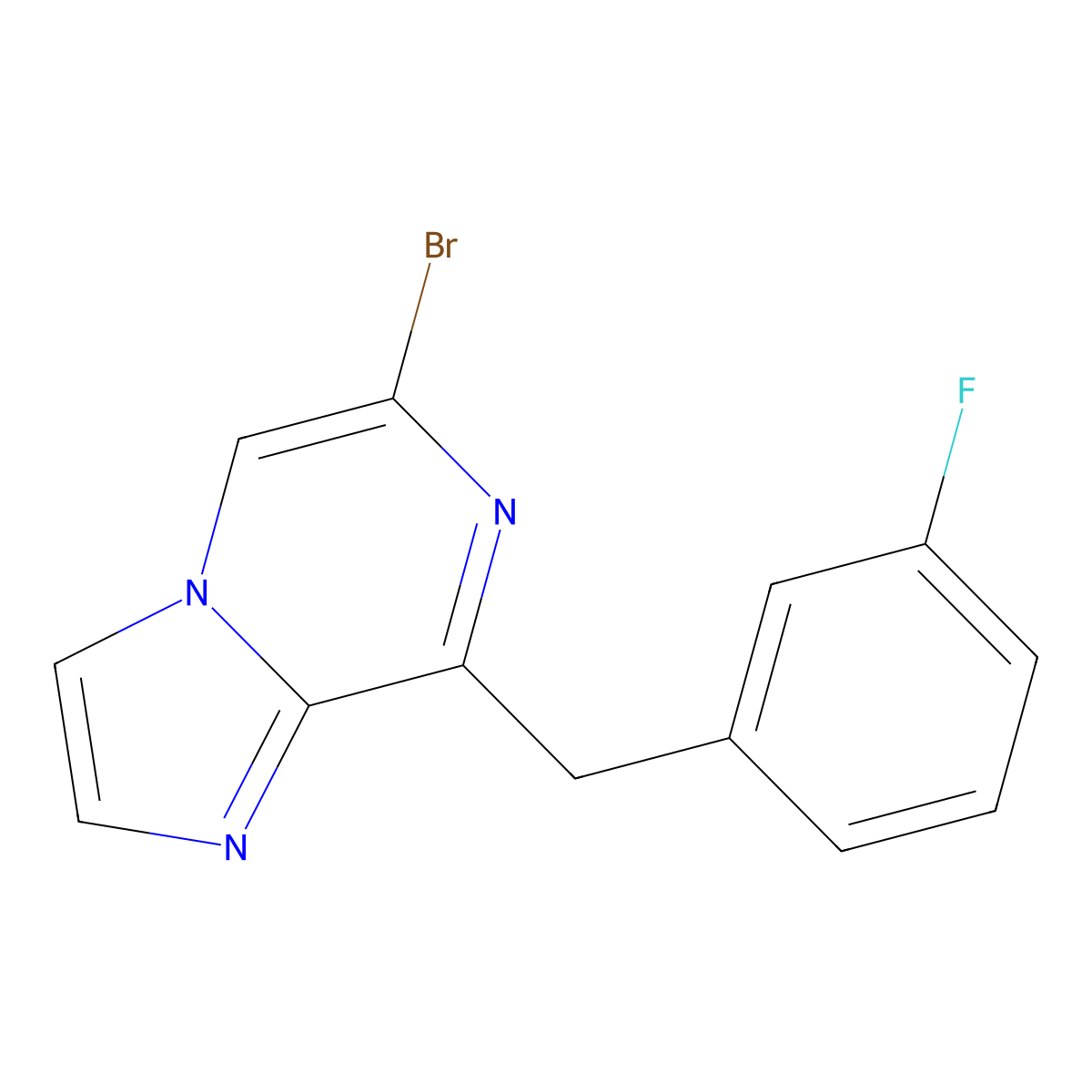 6-Bromo-8-(3-fluorobenzyl)imidazo[1,2-a]pyrazine molecular structure, CAS 2201049-54-7