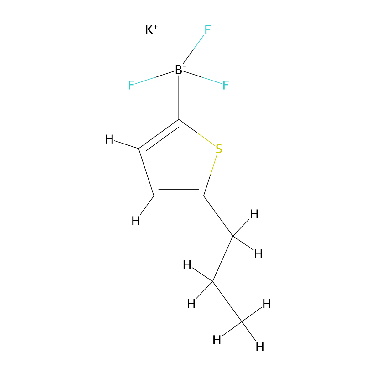 Potassium trifluoro(5-propylthiophen-2-yl)boranuide molecular structure, CAS 2201050-51-1
