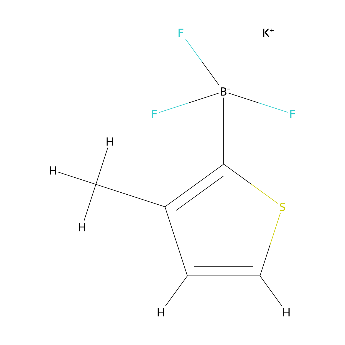 Potassium trifluoro(3-methylthiophen-2-yl)borate molecular structure, CAS 2201050-63-5