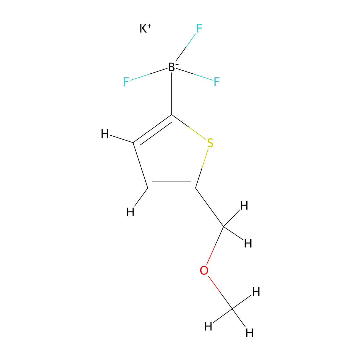 Potassium trifluoro[5-(methoxymethyl)thiophen-2-yl]boranuide molecular structure, CAS 2201050-71-5