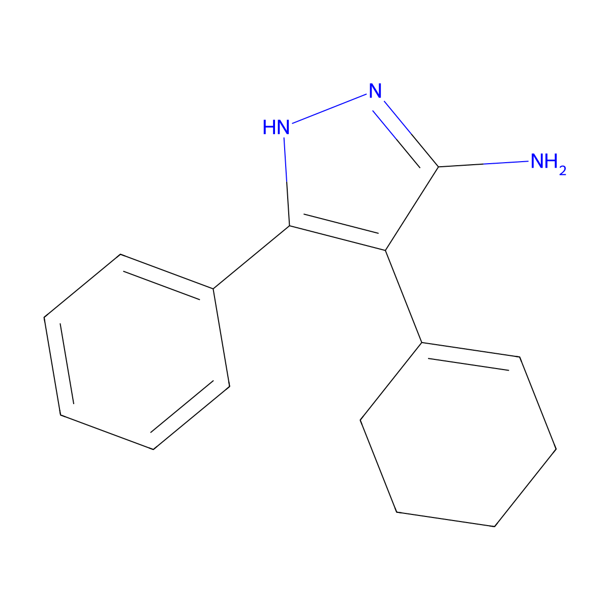 4-(Cyclohex-1-en-1-yl)-3-phenyl-1H-pyrazol-5-amine molecular structure, CAS 2201057-79-4