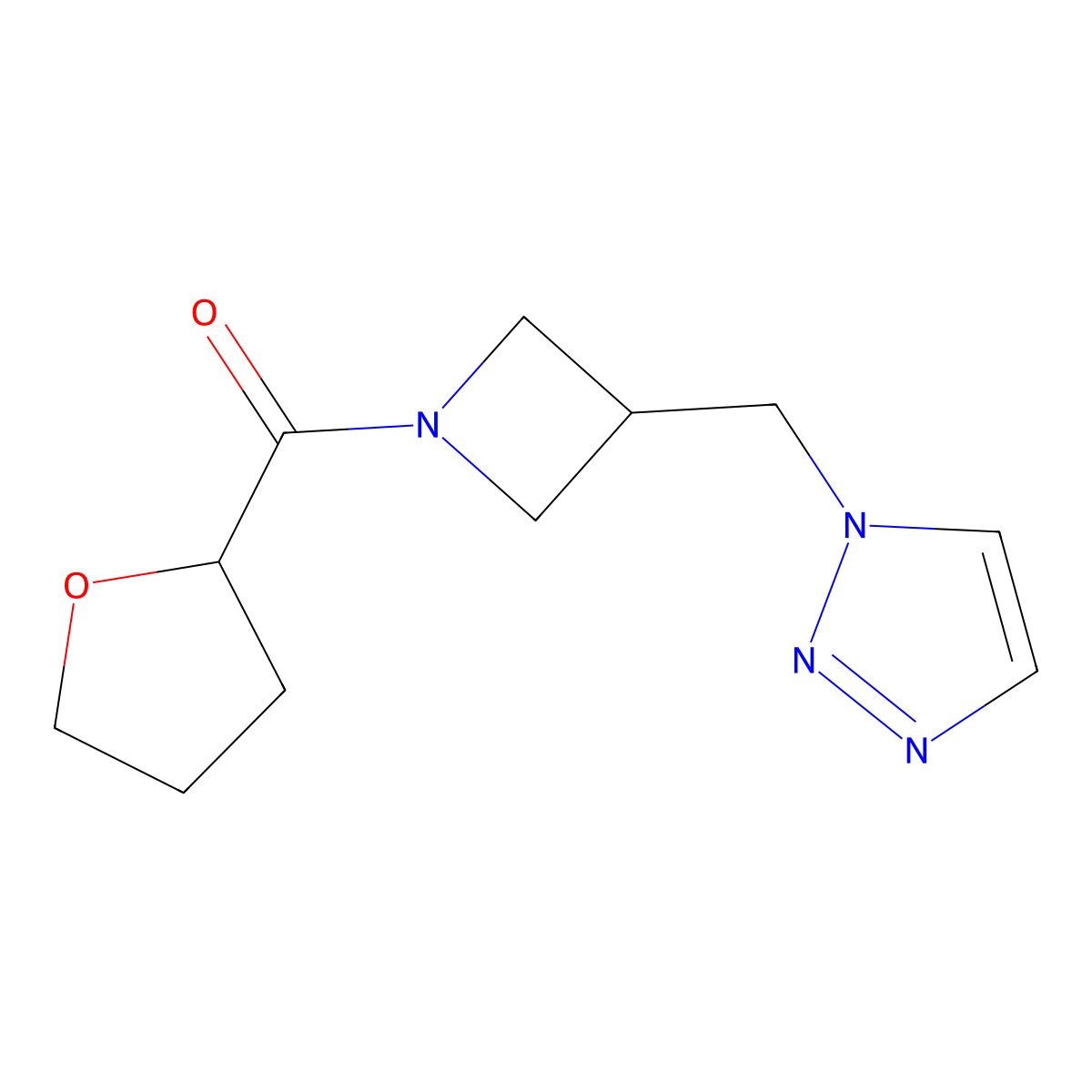 1-{[1-(oxolane-2-carbonyl)azetidin-3-yl]methyl}-1H-1,2,3-triazole molecular structure, CAS 2201063-02-5