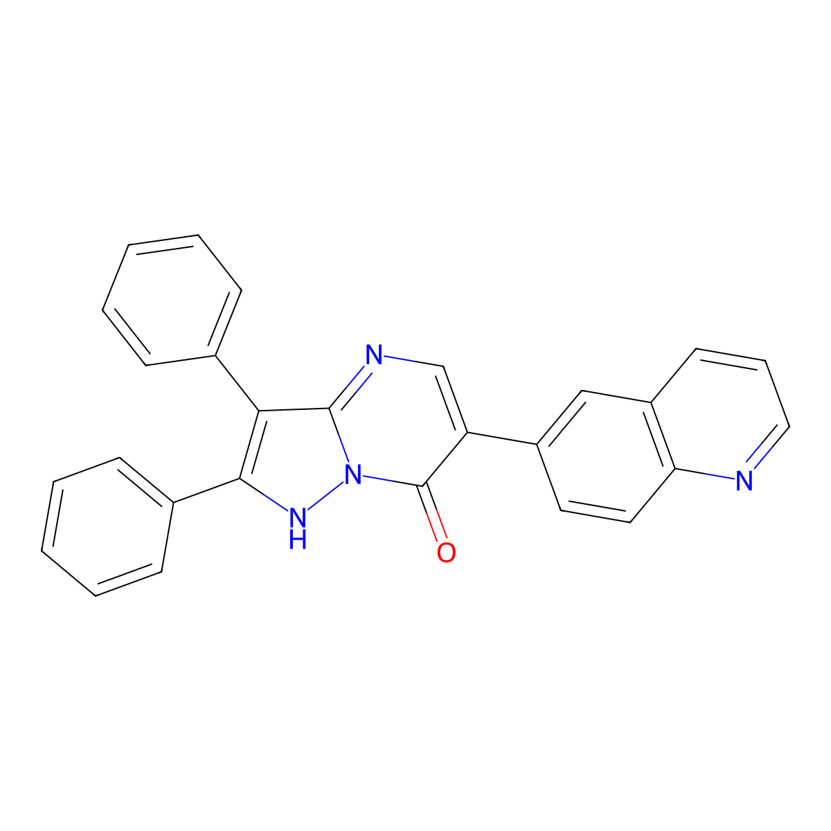 2,3-Diphenyl-6-(quinolin-6-yl)pyrazolo[1,5-a]pyrimidin-7(4H)-one molecular structure, CAS 2201066-35-3