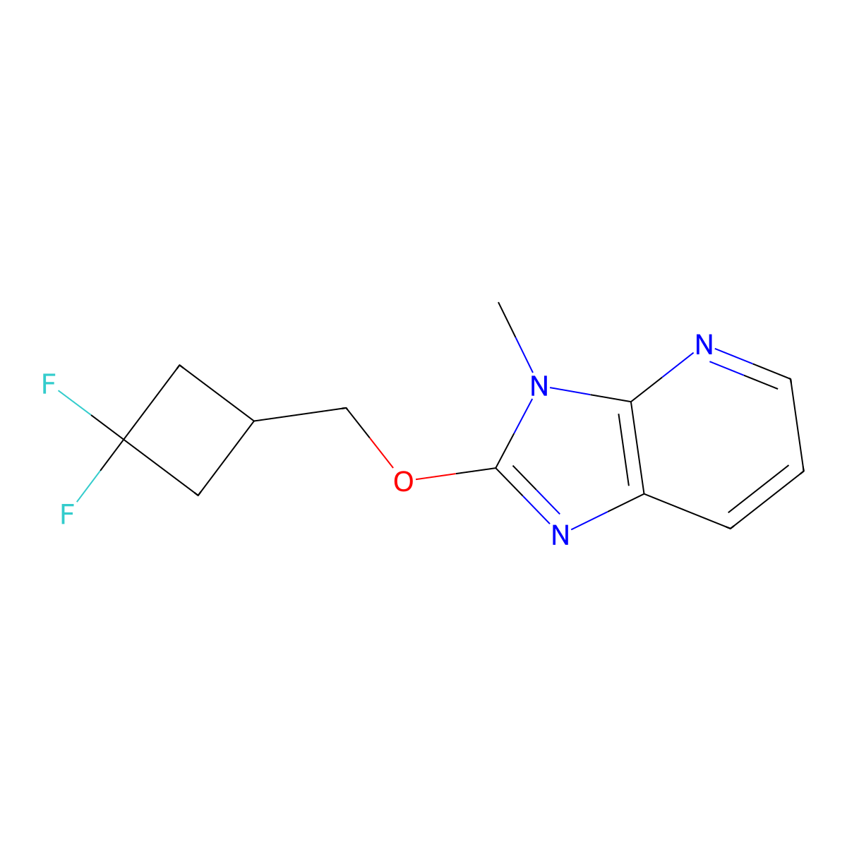 2-[(3,3-difluorocyclobutyl)methoxy]-3-methyl-3H-imidazo[4,5-b]pyridine molecular structure, CAS 2201069-83-0