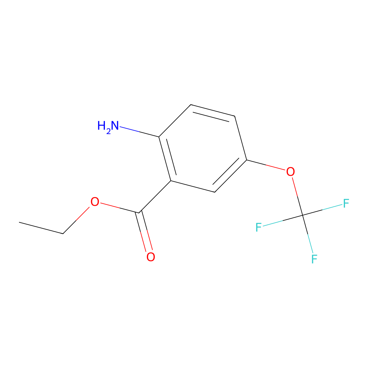 Ethyl 2-amino-5-(trifluoromethoxy)benzoate molecular structure, CAS 220107-20-0