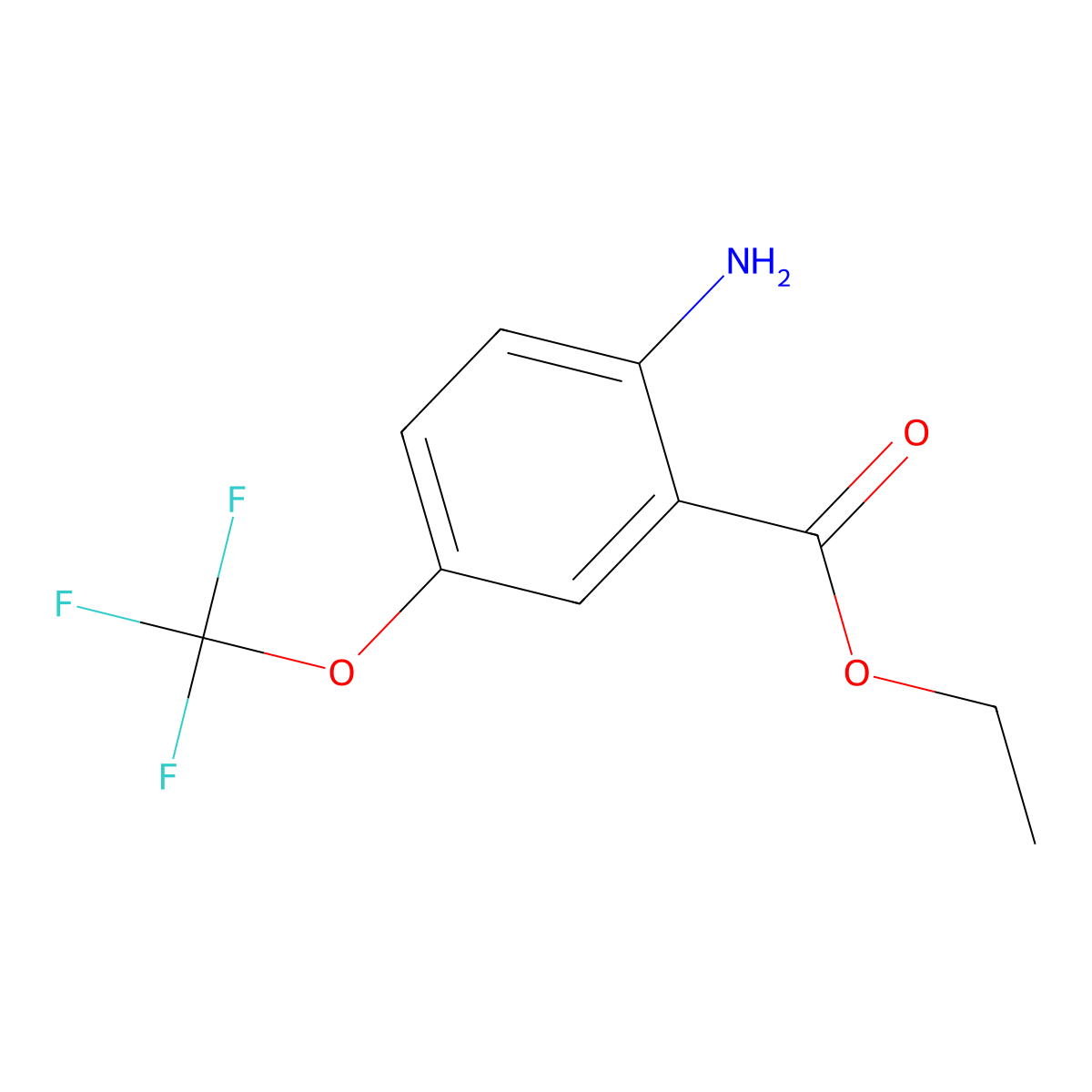 Ethyl 2-amino-5-(trifluoromethoxy)benzoate molecular structure, CAS 220107-20-0