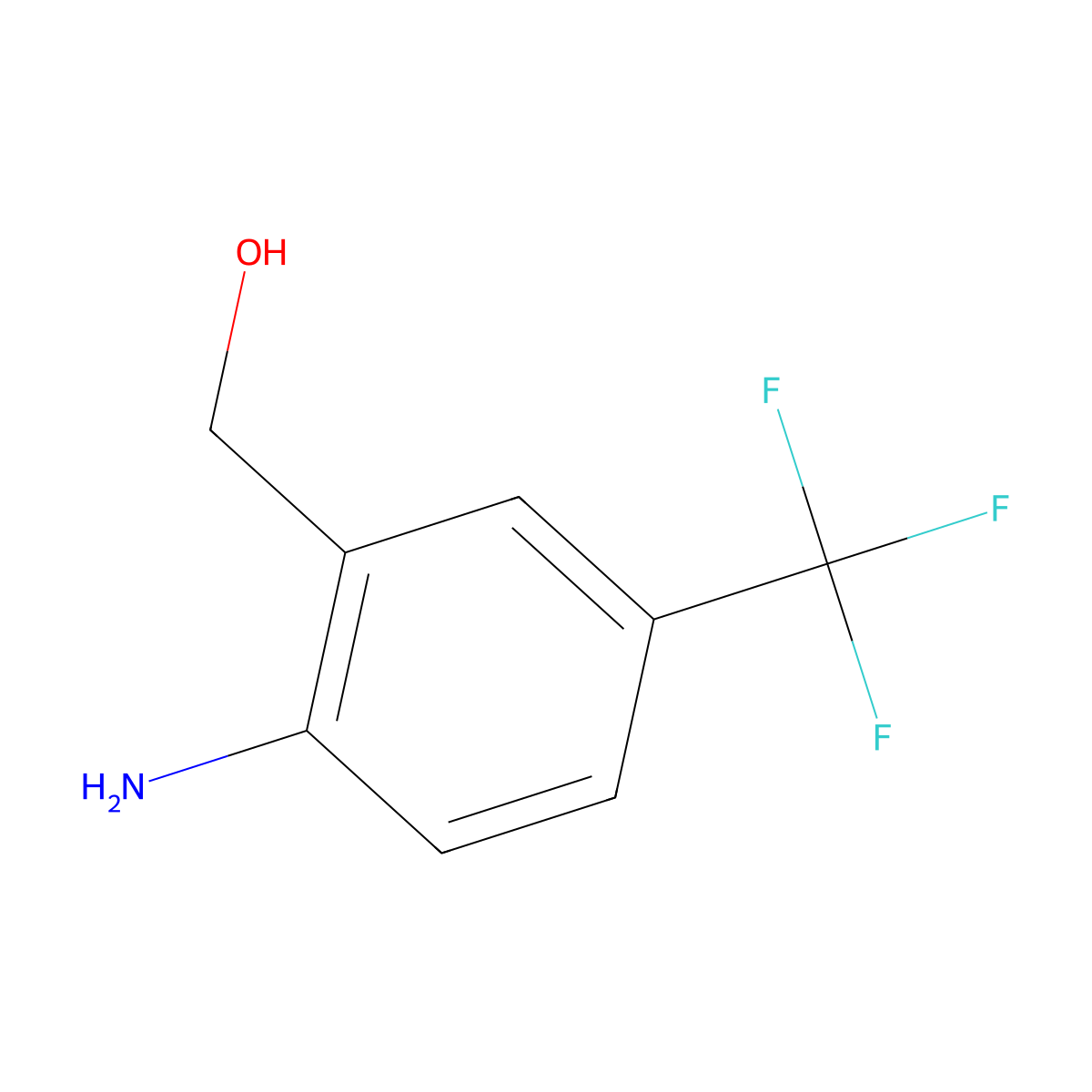 2-Amino-5-(trifluoromethyl)benzyl alcohol molecular structure, CAS 220107-65-3