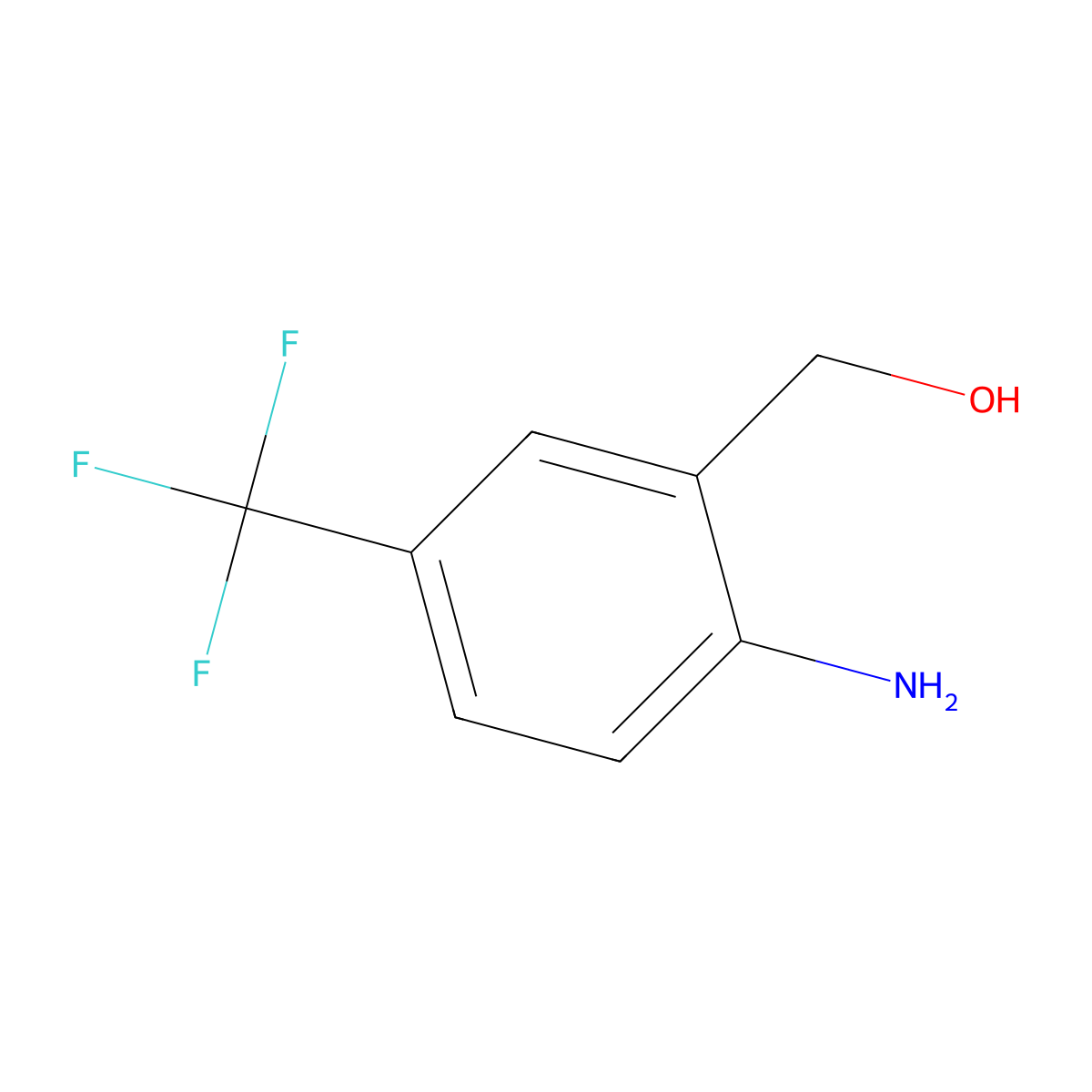 2-Amino-5-(trifluoromethyl)benzyl alcohol molecular structure, CAS 220107-65-3