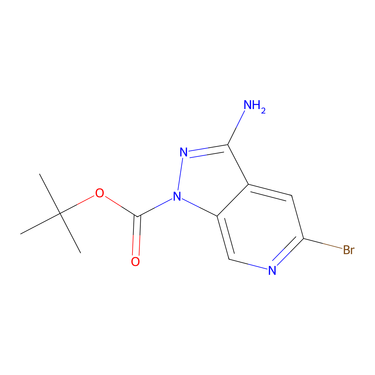 tert-Butyl 3-amino-5-bromo-1H-pyrazolo[3,4-c]pyridine-1-carboxylate molecular structure, CAS 2201100-15-2