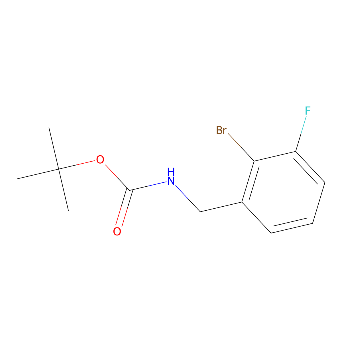 tert-Butyl 2-bromo-3-fluorobenzylcarbamate molecular structure, CAS 2201101-20-2