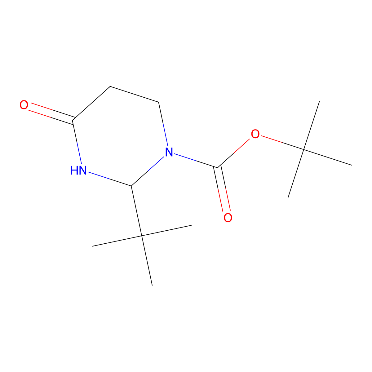 Tert-butyl 2-tert-butyl-4-oxo-1,3-diazinane-1-carboxylate molecular structure, CAS 220116-69-8