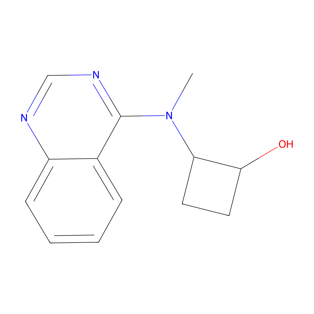 2-[Methyl(quinazolin-4-yl)amino]cyclobutan-1-ol molecular structure, CAS 2201162-88-9