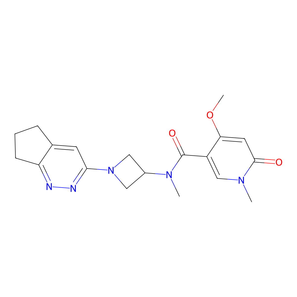 N-(1-{5H,6H,7H-cyclopenta[c]pyridazin-3-yl}azetidin-3-yl)-4-methoxy-N,1-dimethyl-6-oxo-1,6-dihydropyridine-3-carboxamide molecular structure, CAS 2201163-94-0