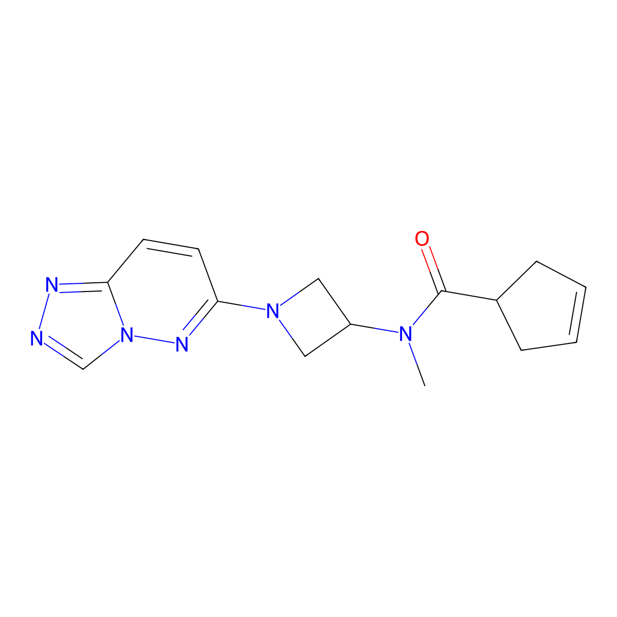 N-methyl-N-(1-{[1,2,4]triazolo[4,3-b]pyridazin-6-yl}azetidin-3-yl)cyclopent-3-ene-1-carboxamide molecular structure, CAS 2201165-20-8