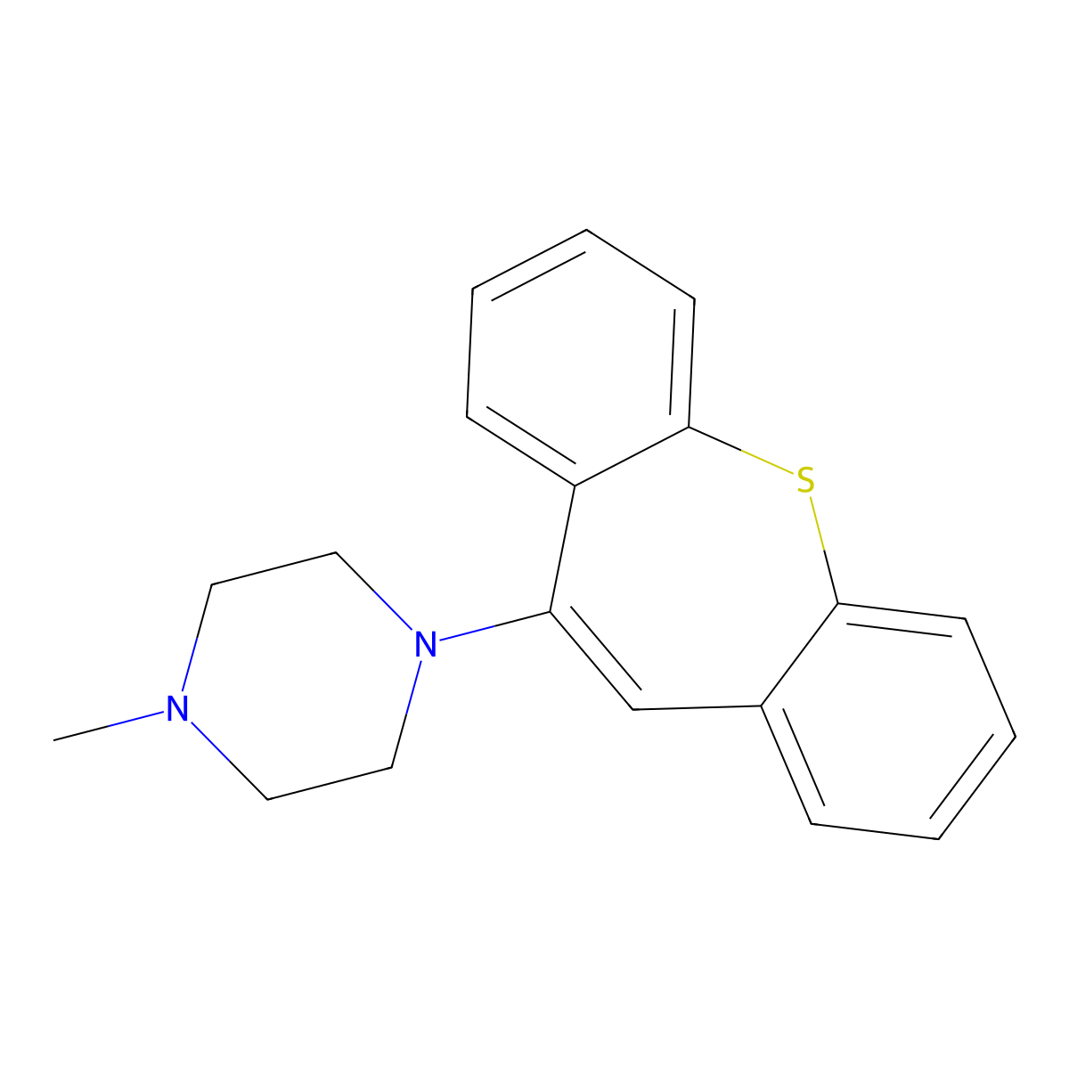 10-(4-Methylpiperazino)dibenzo(b,f)thiepin molecular structure, CAS 22012-13-1