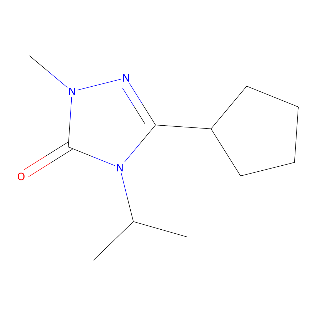 3-cyclopentyl-1-methyl-4-(propan-2-yl)-4,5-dihydro-1H-1,2,4-triazol-5-one molecular structure, CAS 2201203-14-5