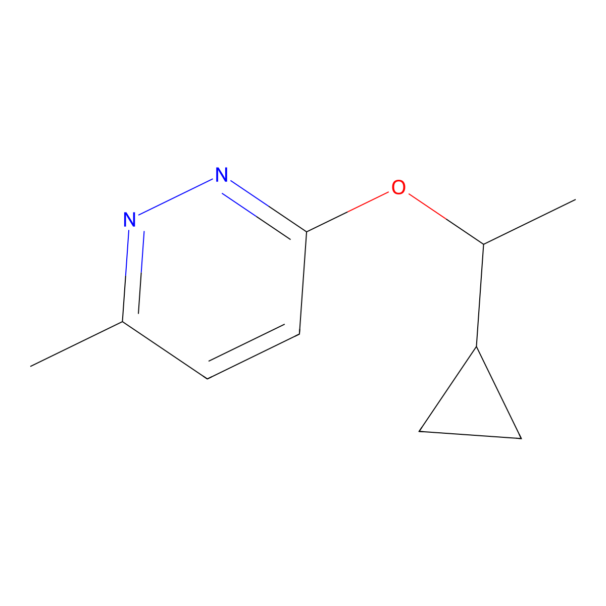 3-(1-Cyclopropylethoxy)-6-methylpyridazine molecular structure, CAS 2201204-23-9